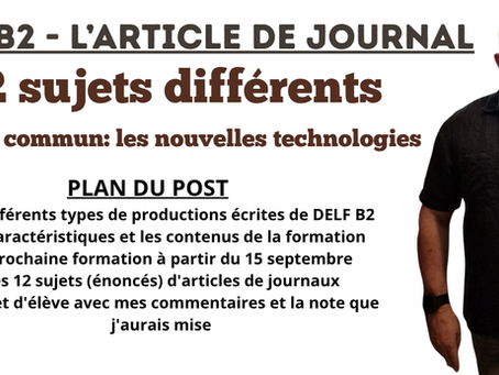 12 énoncés d'artIcleS de journaux pour le DELF B2