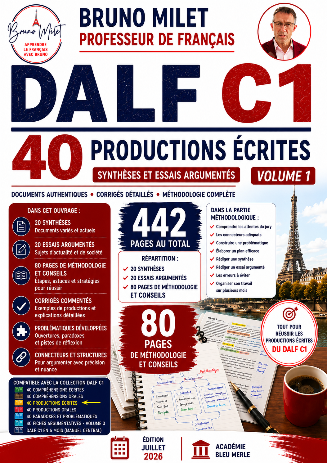 DALF C1 – 40 productions écrites (Volume 1) -Synthèses et essais