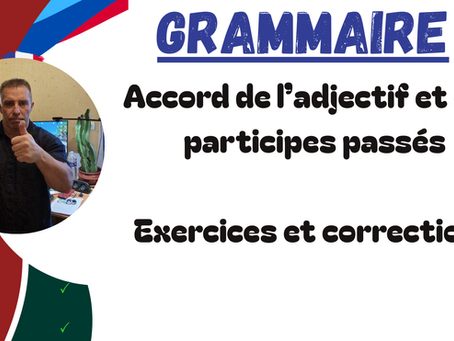 Accord de l'adjectif et des participes passés - Exercices et corrections