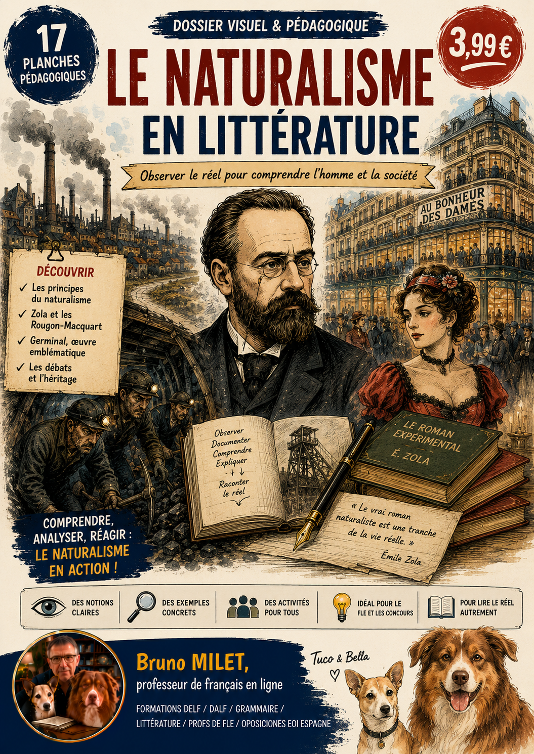 LITTÉRATURE - MOUVEMENT LITTÉRAIRE - LE NATURALISME (17 planches)