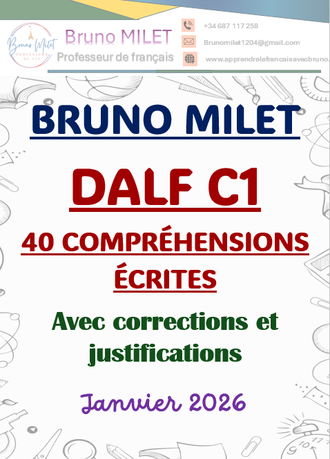 PRÉVENTE - DALF C1 - 40 COMPRÉHENSIONS ÉCRITES