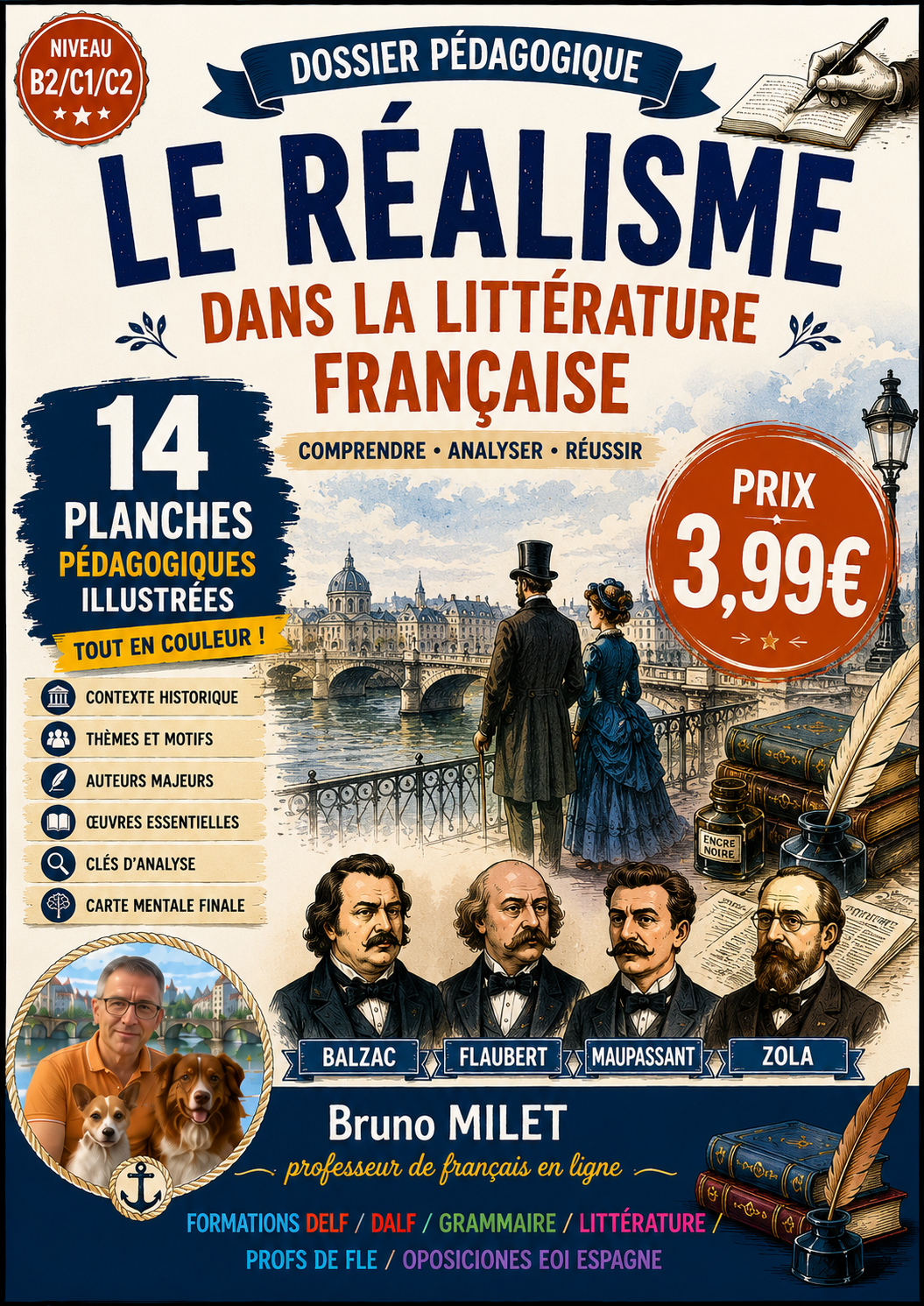 LITTÉRATURE - LE RÉALISME (Mouvement littéraire - 14 planches)