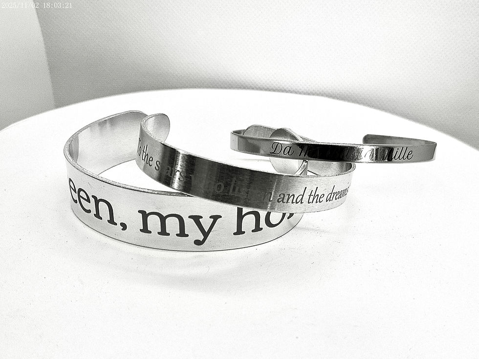 Thumbnail: Personalized cuff bracelet - stainless steel