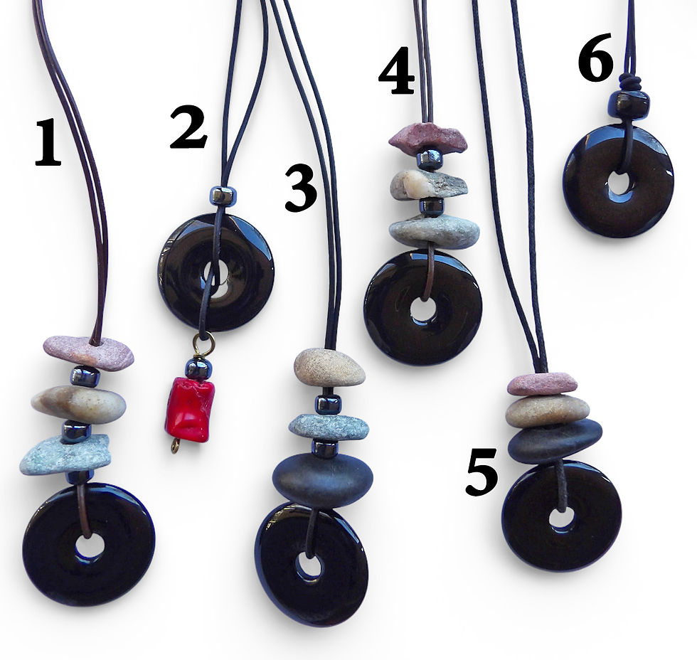 Thumbnail: Circle of Stone & Stone Cairn Stack - Adjustable Necklace