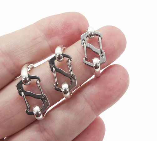 Thumbnail: Carabiner Ring - Sterling Silver and Stainless Steel