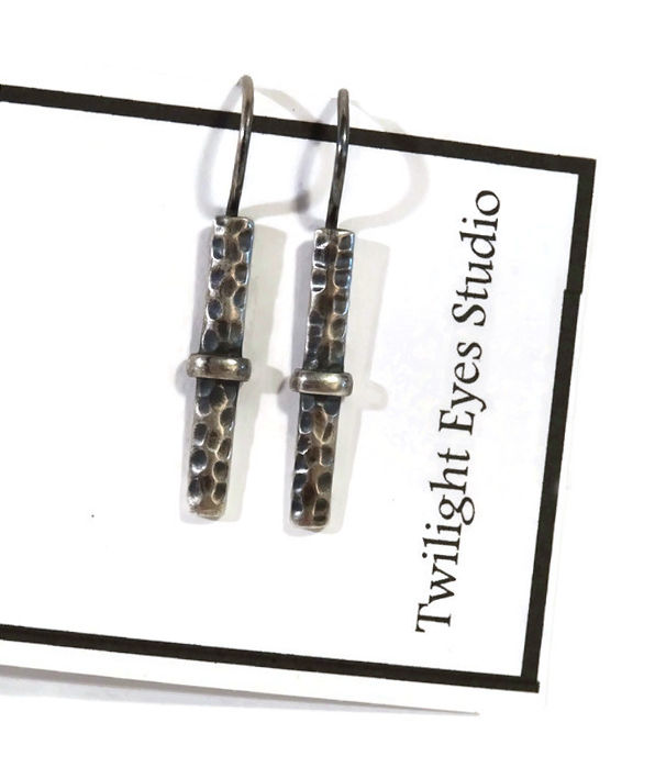 Thumbnail: Rustic Sporran Key Earrings - Solid Sterling