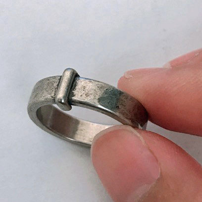 Thumbnail: Sporran Key Band - 4x2mm - Vintage Stainless Steel