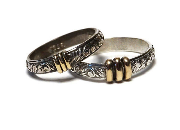 Thumbnail: SET Original Thistle Ring - Sterling .925 & 14ktgf accents