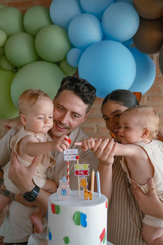 little boy celebrating his first birthday