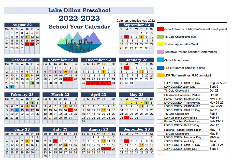 Calendar Lakedillonpreschool Calendar Lakedillonpreschool
