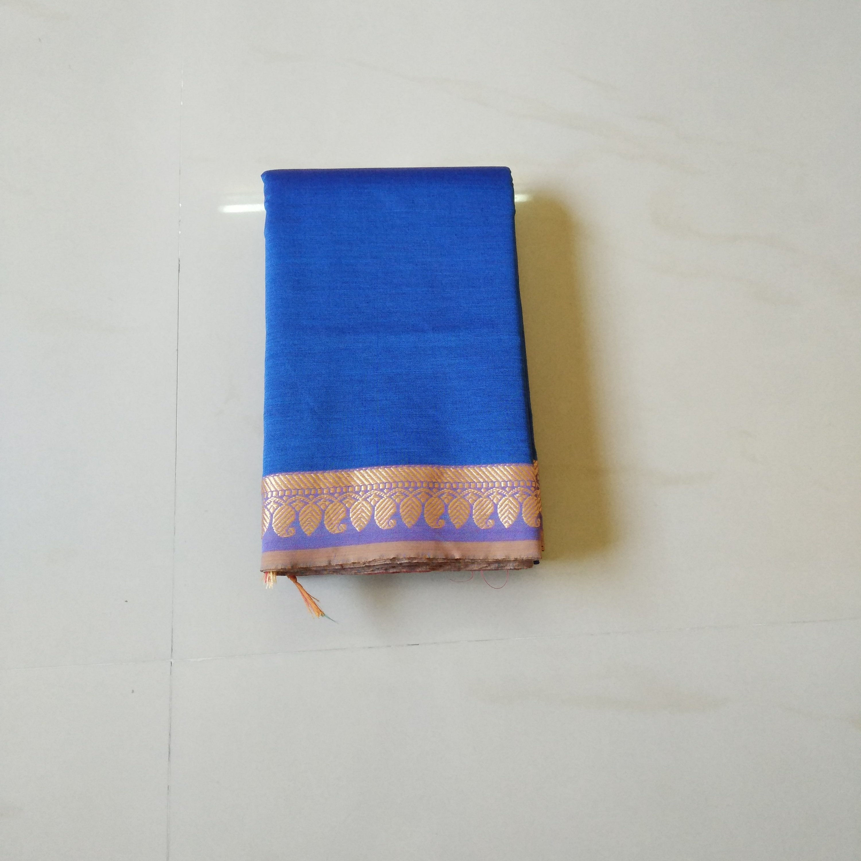 Chettinad Cotton Saree Sky Blue/Brown