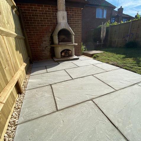 Grey sandstone patio