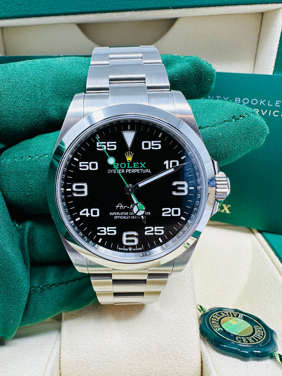 Thumbnail: Rolex Air-King Green Black Dial Stainless Steel 40MM Box & Papers 2023