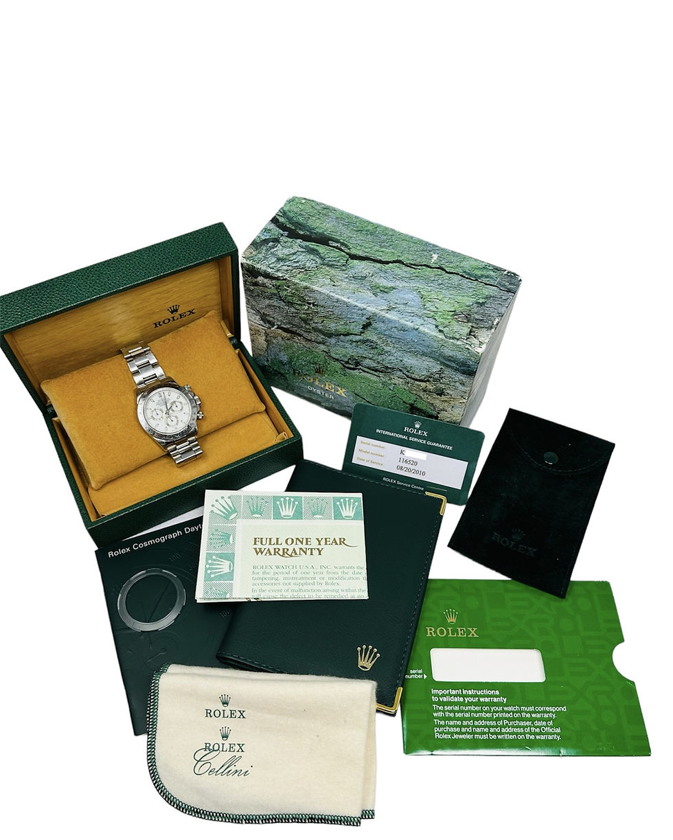 Thumbnail: Rolex Daytona Stainless Steel Cream Dial Watch 116520 Full Set K Serial