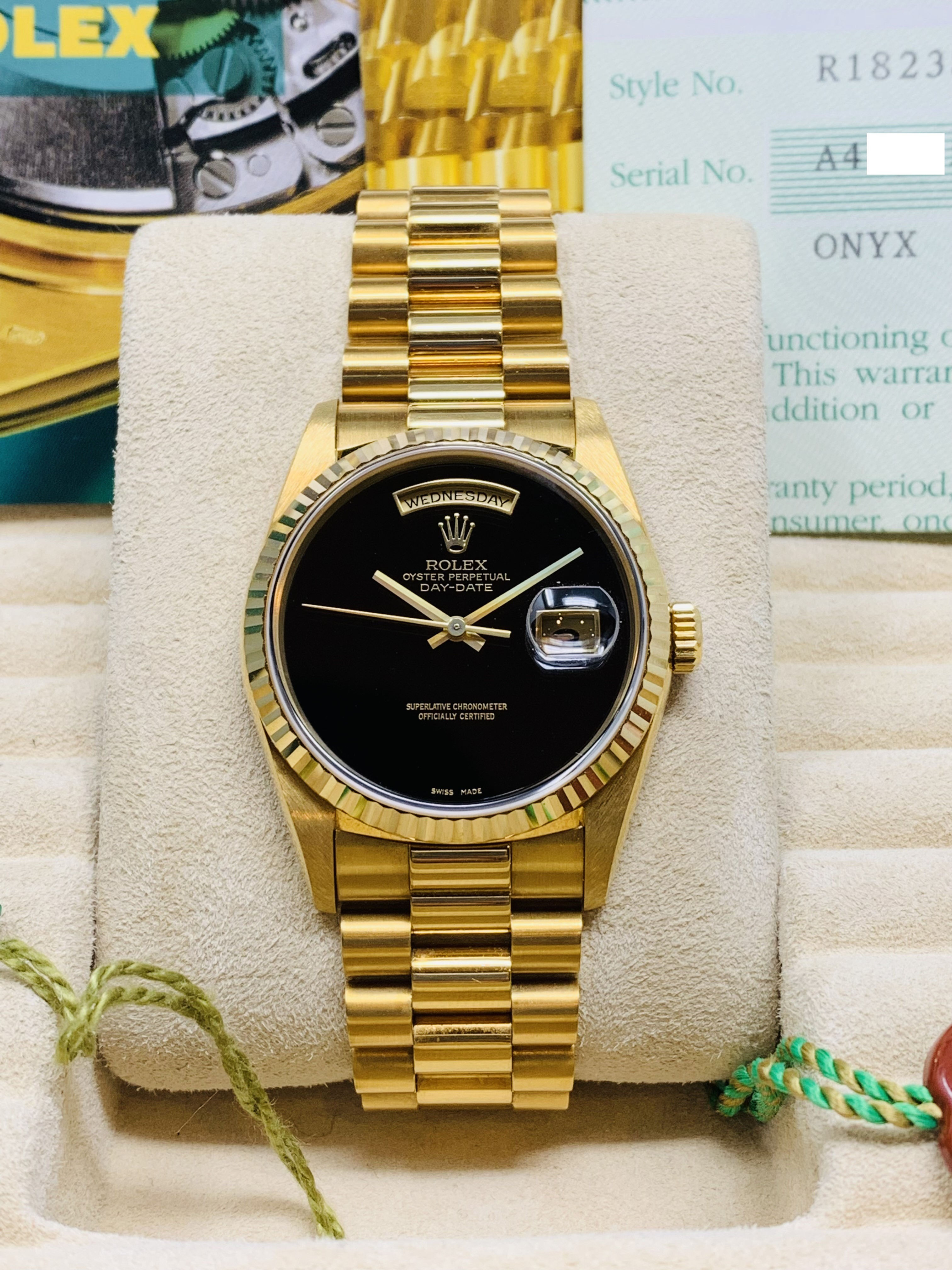 President Day-Date 36MM Double Quick Factory Onyx Dial Ref. 18238  FULL SET