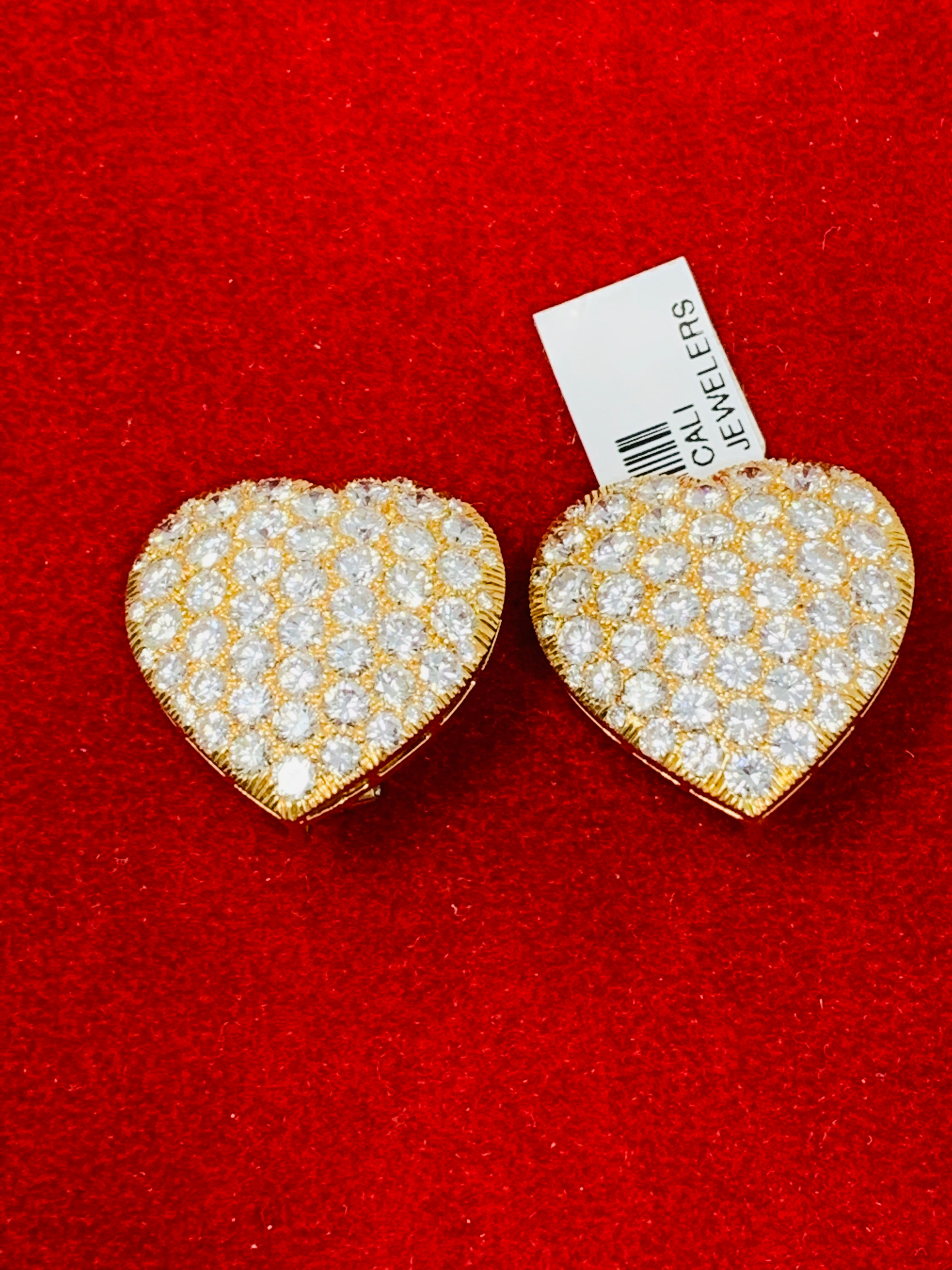 Top Quality 15CT Diamond Heart Shaped Earrings *French Designer*