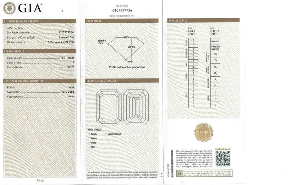 Thumbnail: Platinum Emerald Cut Diamond Ring GIA CERT 7.02CT TOTAL
