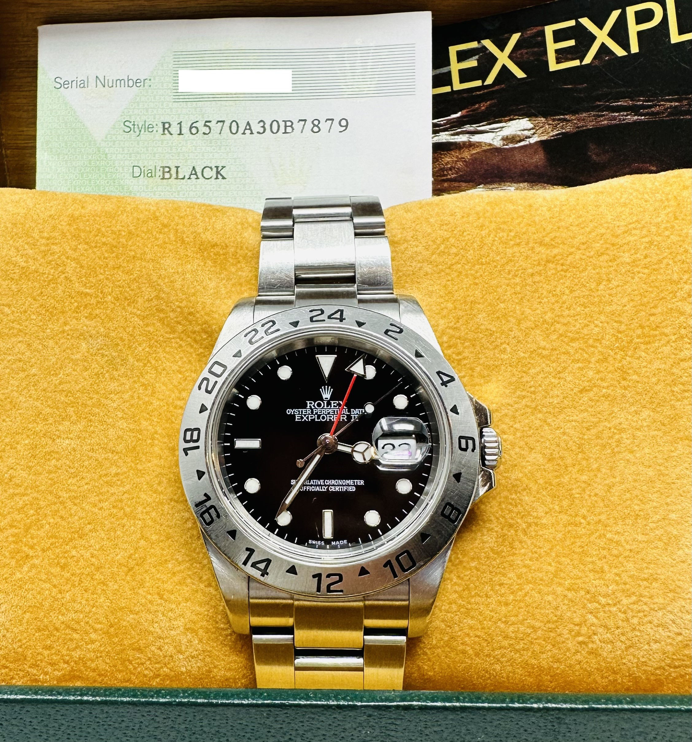 Rolex Explorer II Stainless Steel Black Dial 40MM Ref. 16570 F Series