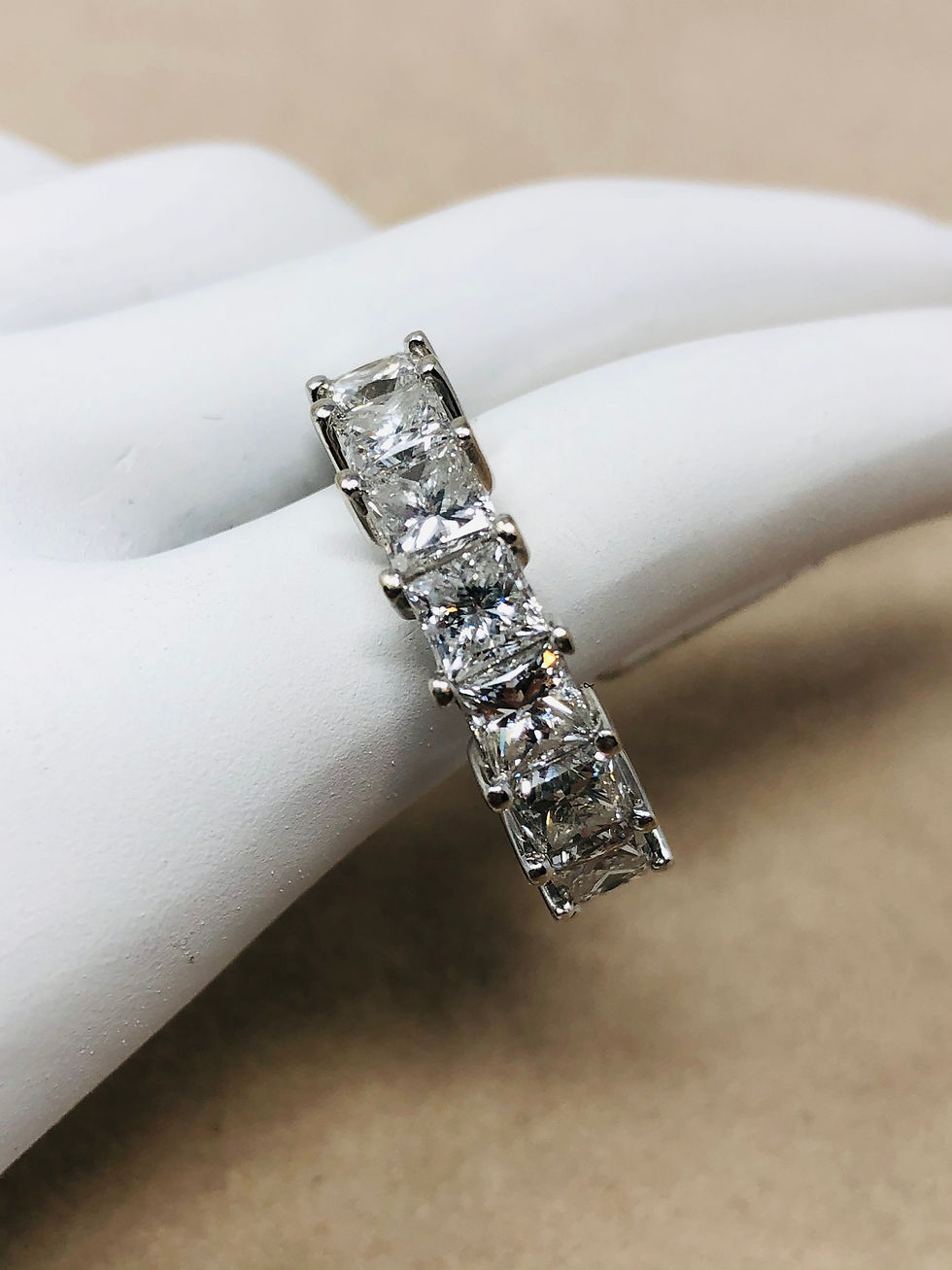 18K White Gold 9CT Princess Cut VS Quality Eternity Band