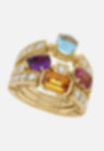 Bvlgari Allegra Collection 18K Yellow Gold Diamond Multi Color Ring