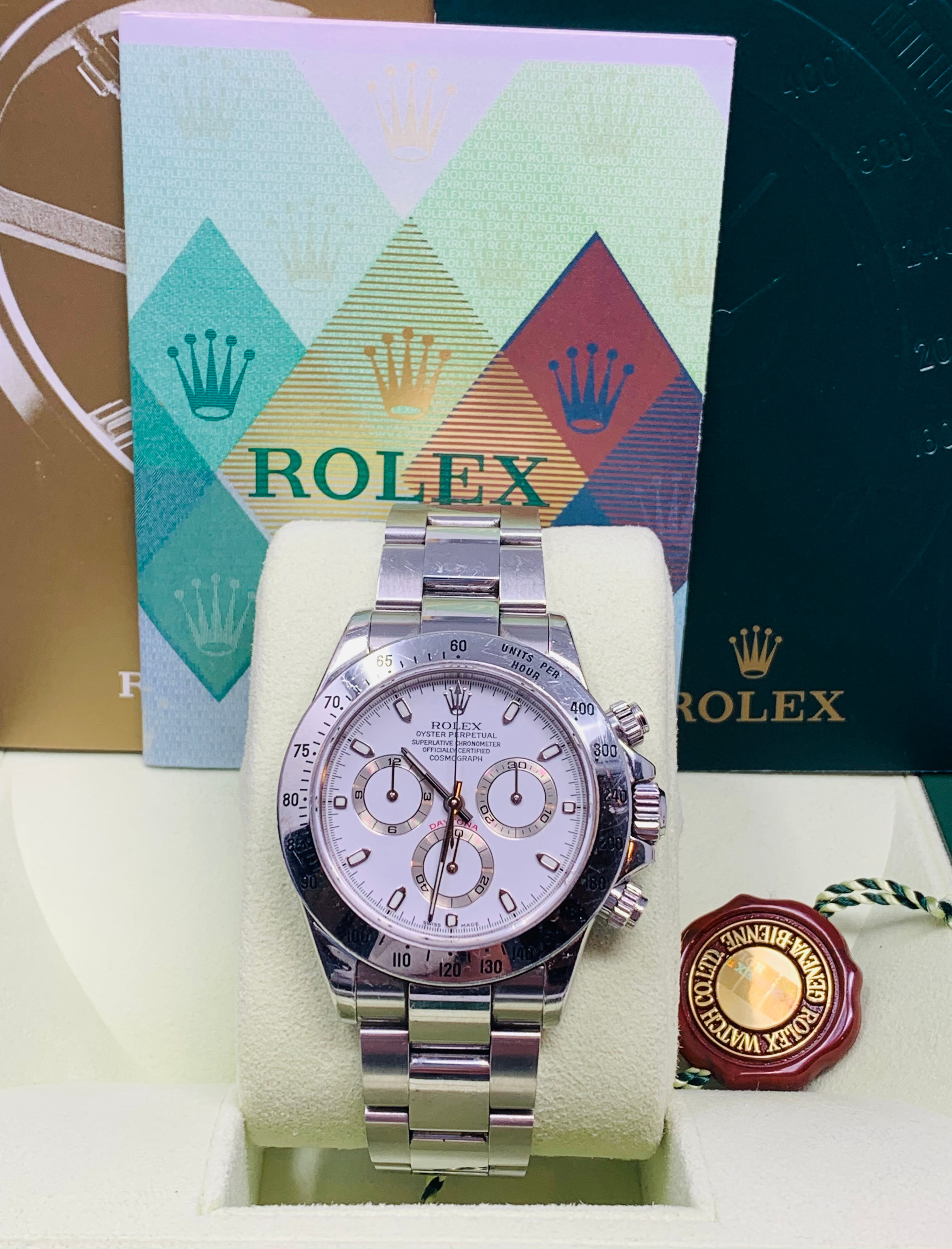 Rolex Daytona Cosmograph 40MM White Dial Ref. 116520 F Serial *Unpolished*