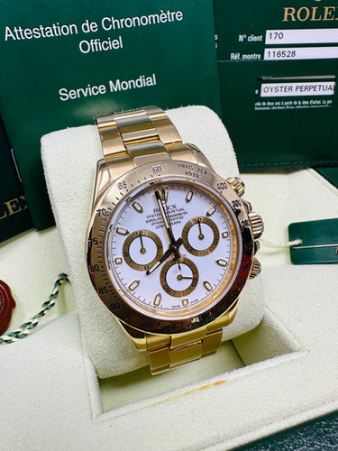 Rolex Daytona Cosmograph 40MM Yellow Gold White Dial Ref