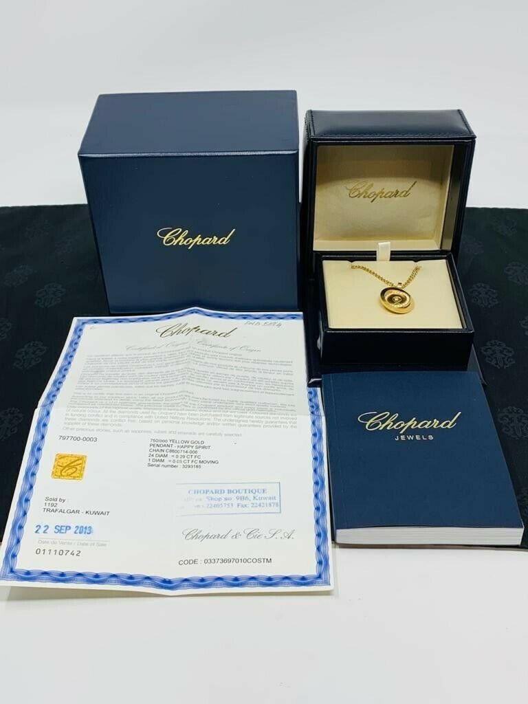 Thumbnail: Chopard happy spirit diamond single stone pendant