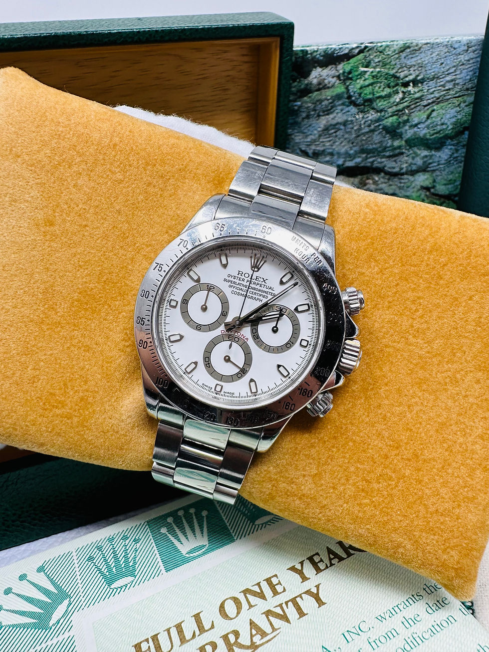 Thumbnail: Rolex Daytona Stainless Steel Cream Dial Watch 116520 Full Set K Serial