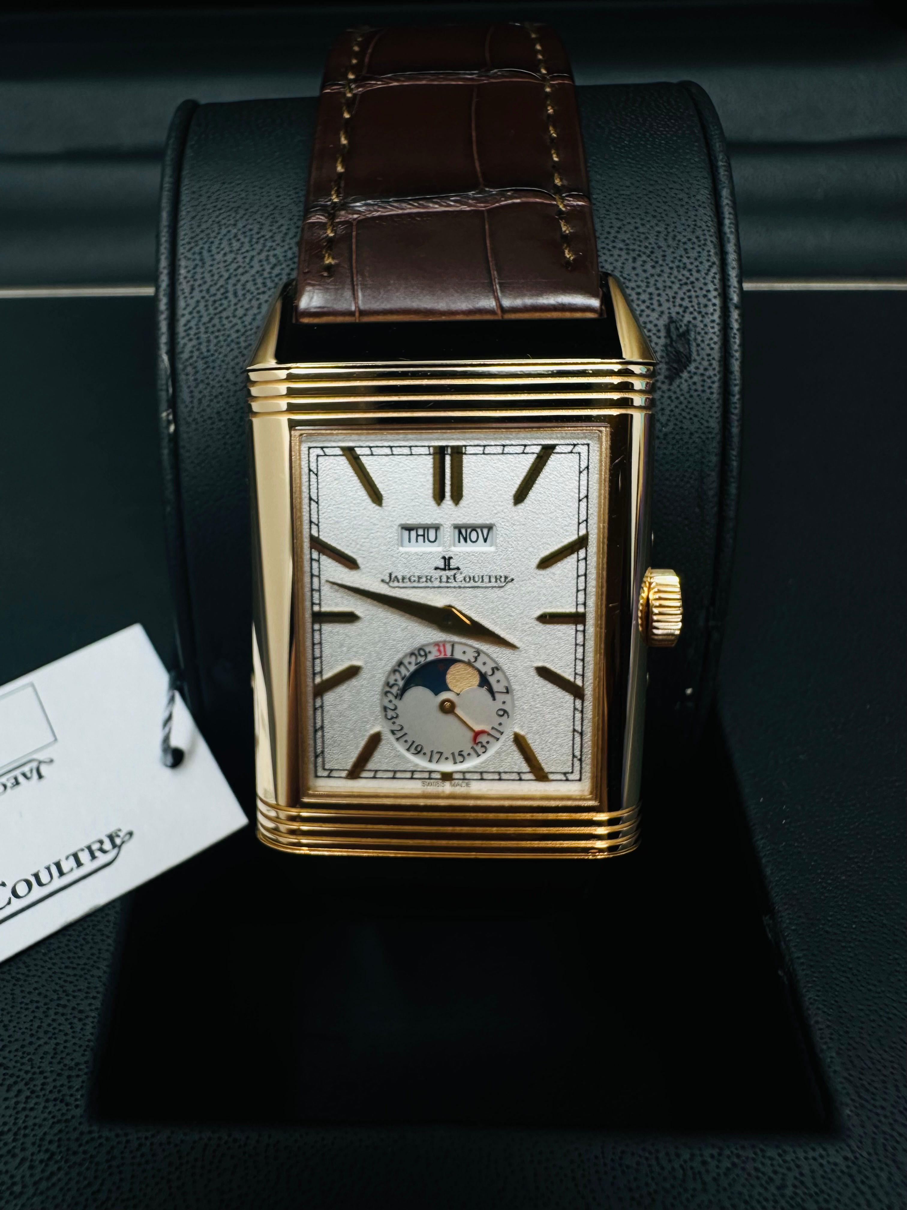Jaeger LeCoultre Reverso Tribute Rose Gold 216.2.D3Q3912420 Box & Papers