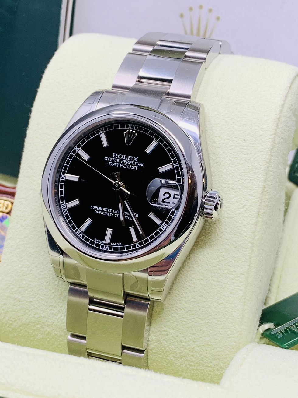 Thumbnail: Rolex Midsize Datejust Black Dial 178240