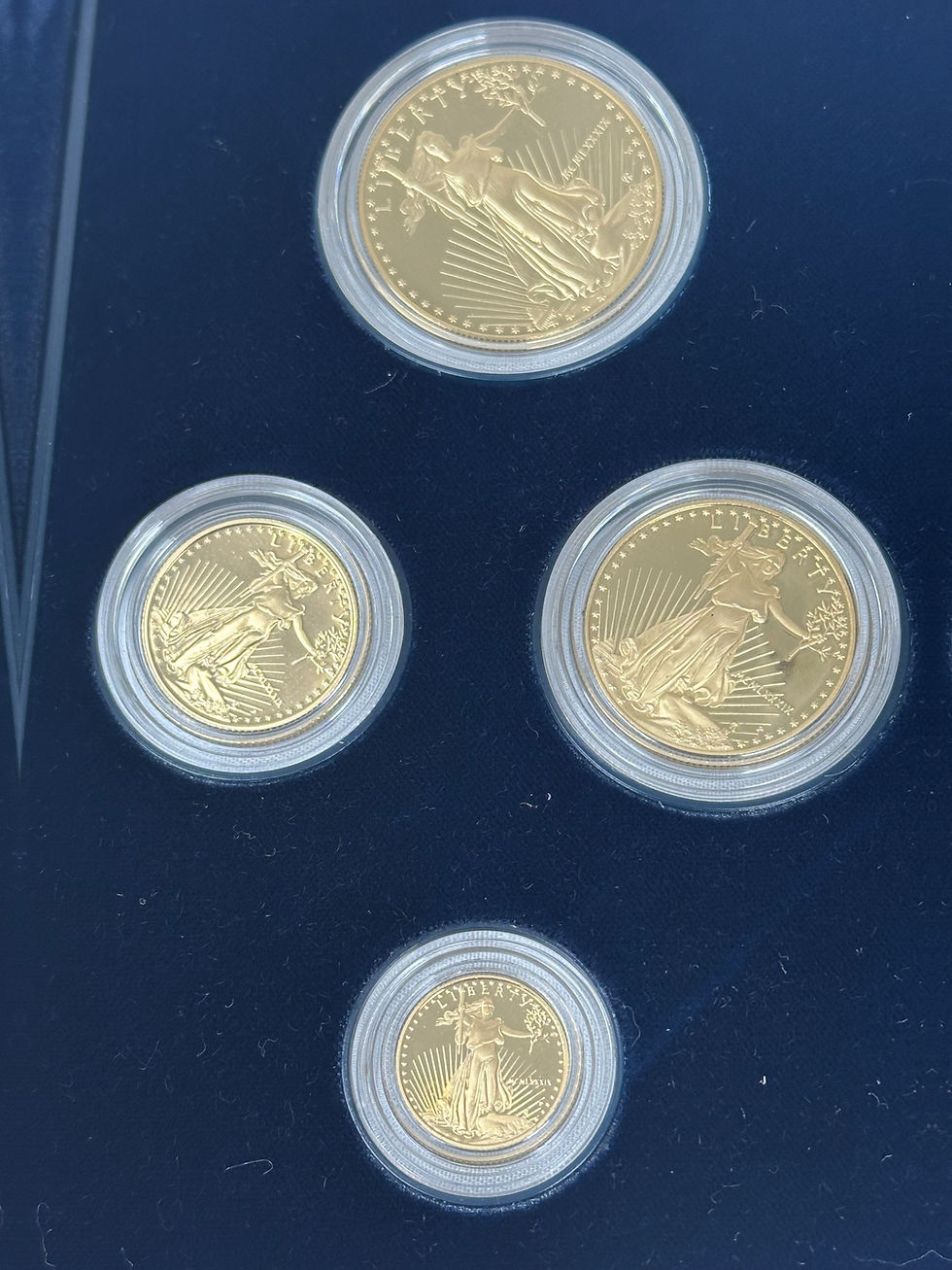 Thumbnail: 1989 American Eagle Gold Proof 4 Coin Set In Box With Certificate