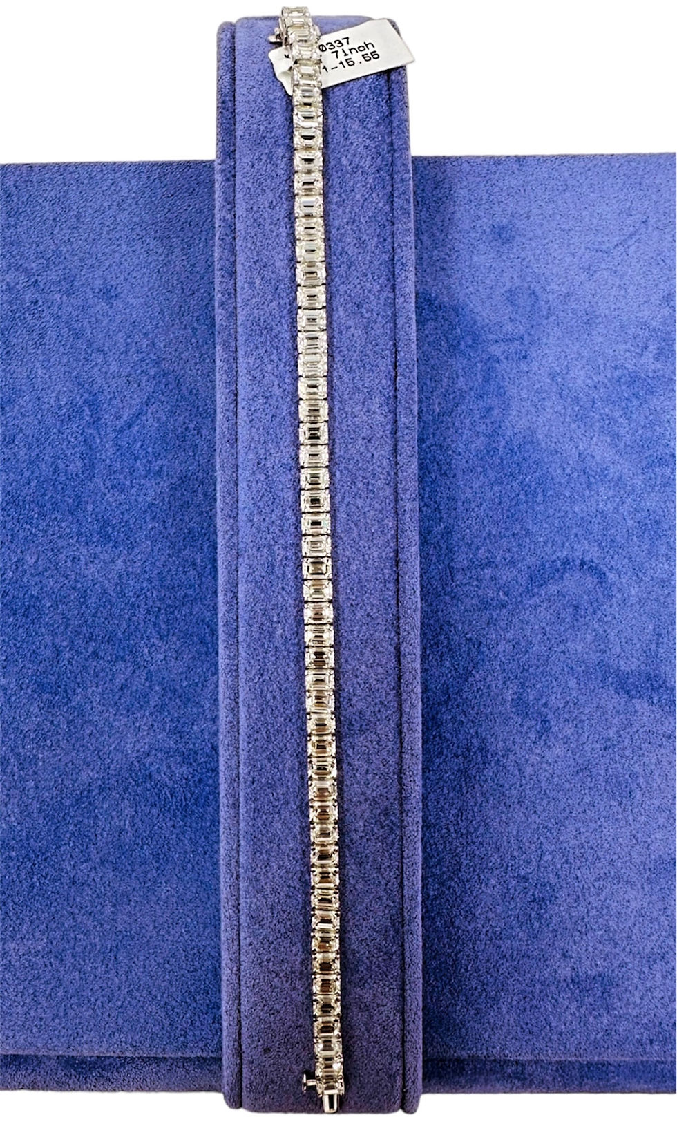 Thumbnail: 15.55CT Platinum Emerald Cut Diamond Tennis Bracelet VS Quality