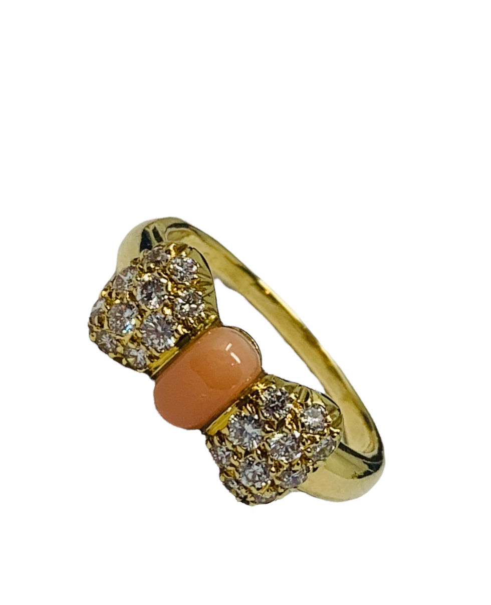 Thumbnail: Van Cleef & Arpels Coral & Diamond Bow Ring