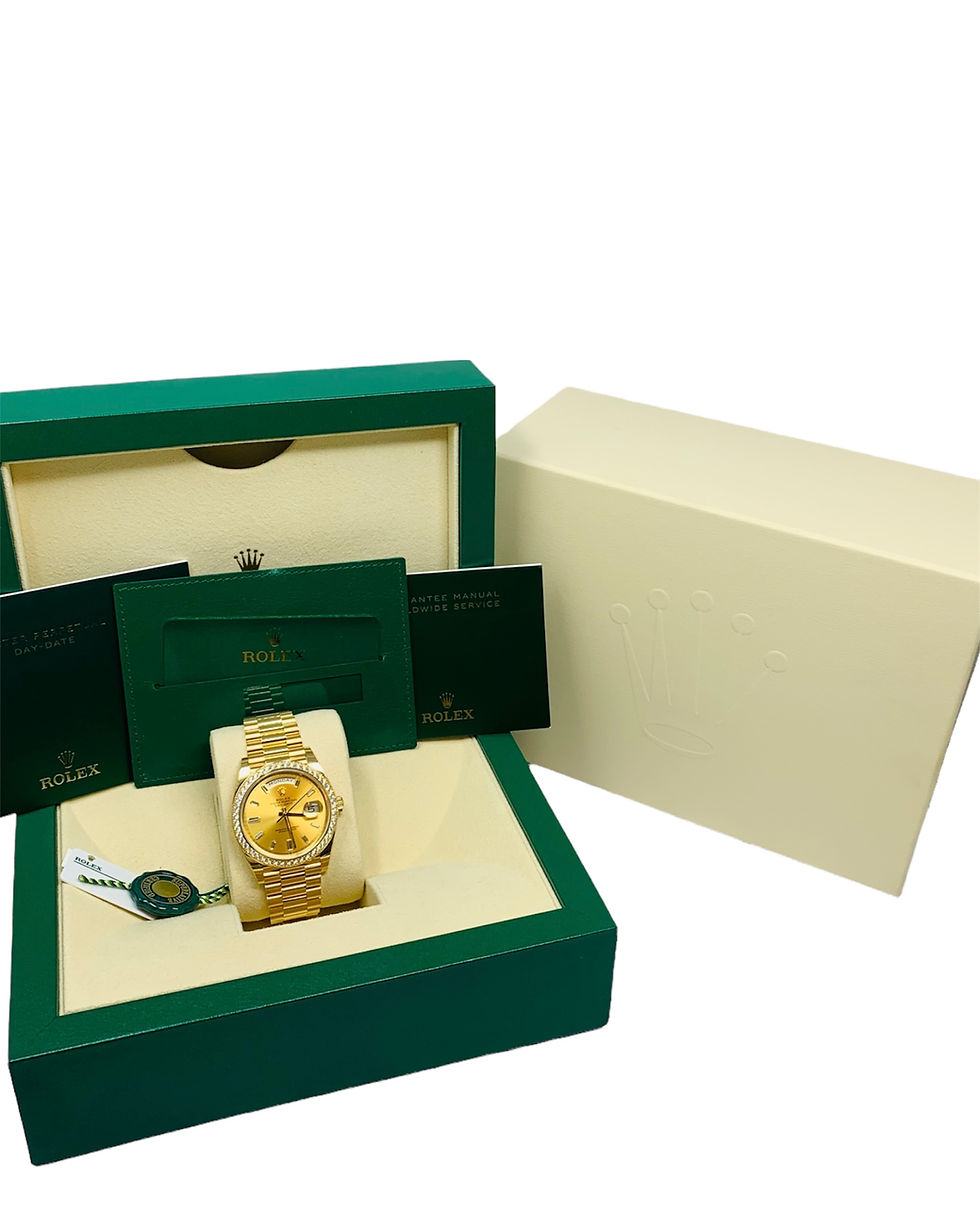 Thumbnail: Rolex Day-Date President 40 Factory Diamond Dial & Bezel Unworn 2022 Stickers