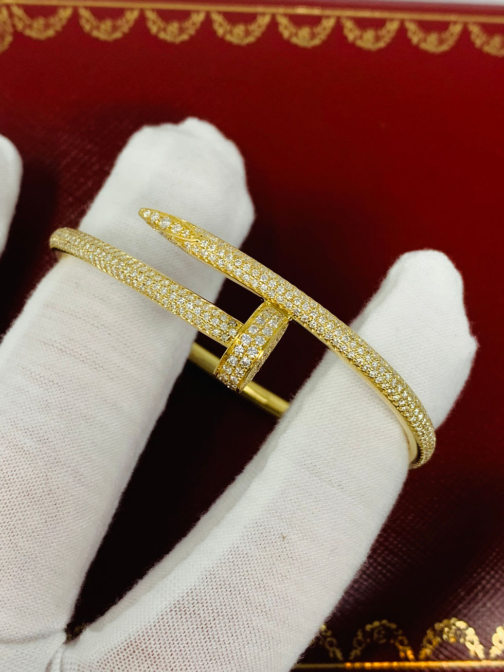 Thumbnail: Cartier Juste Un Clou Diamonds Yellow Gold Bracelet Size 16