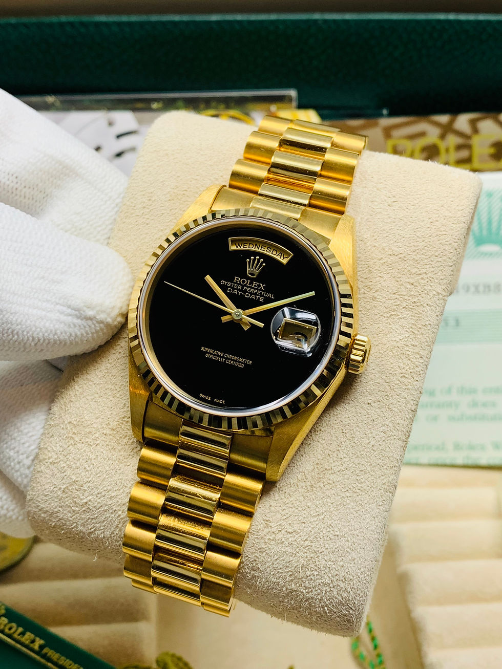 Thumbnail: President Day-Date 36MM Double Quick Factory Onyx Dial Ref. 18238  FULL SET