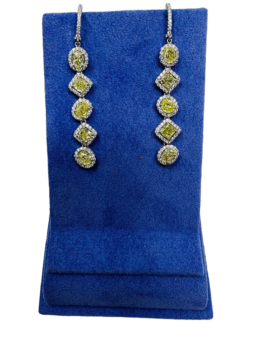 Thumbnail: 18K White Gold Fancy Yellow Drop Earrings