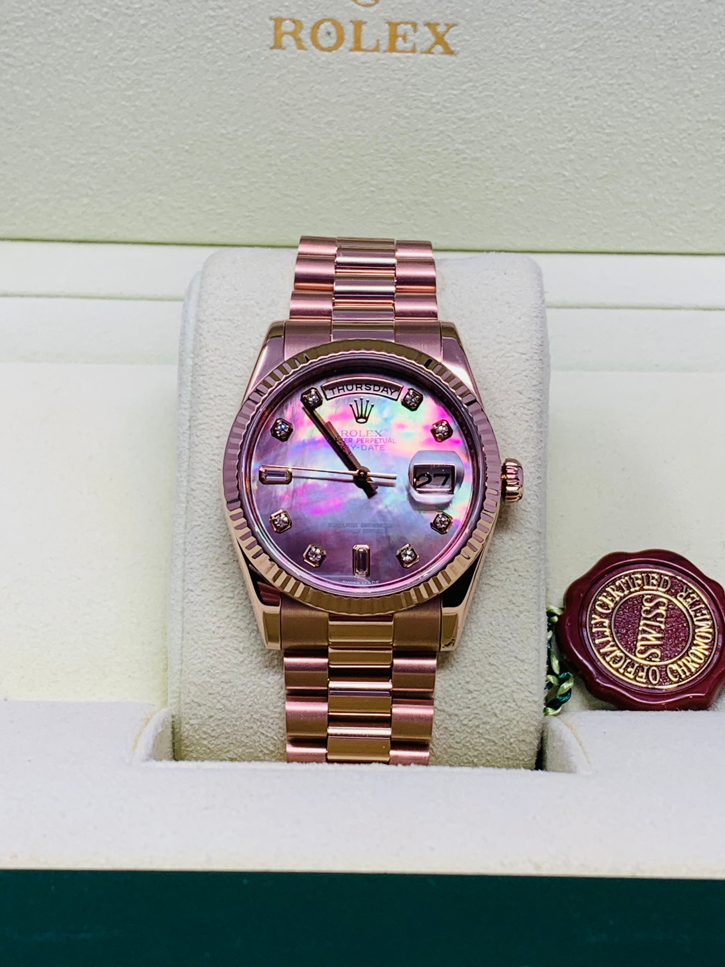Rolex Day-Date President Rose Gold Factory Mother of Pearl Ref. 118235
