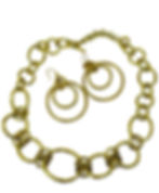 Ippolita 18K Yellow Gold Revolution Link Necklace & Matching Earring Set