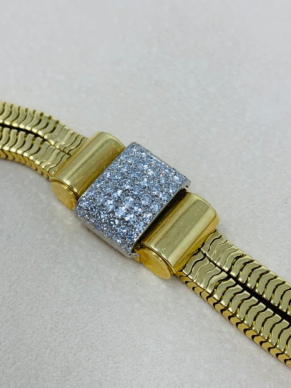 Thumbnail: Cartier 1940s 18K Yellow Gold Ladies Watch w/Factory Diamonds *Extremely Rare*