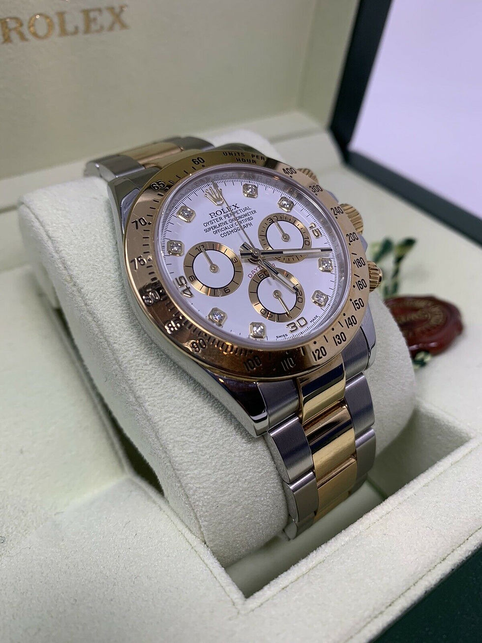 Thumbnail: Rolex Daytona Two Tone Factory White Diamond Dial 116523