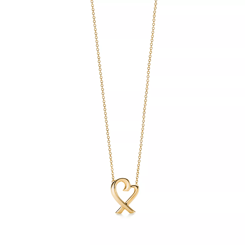 Tiffany & Co Paloma Picasso 18K Yellow Gold Loving Heart Necklace