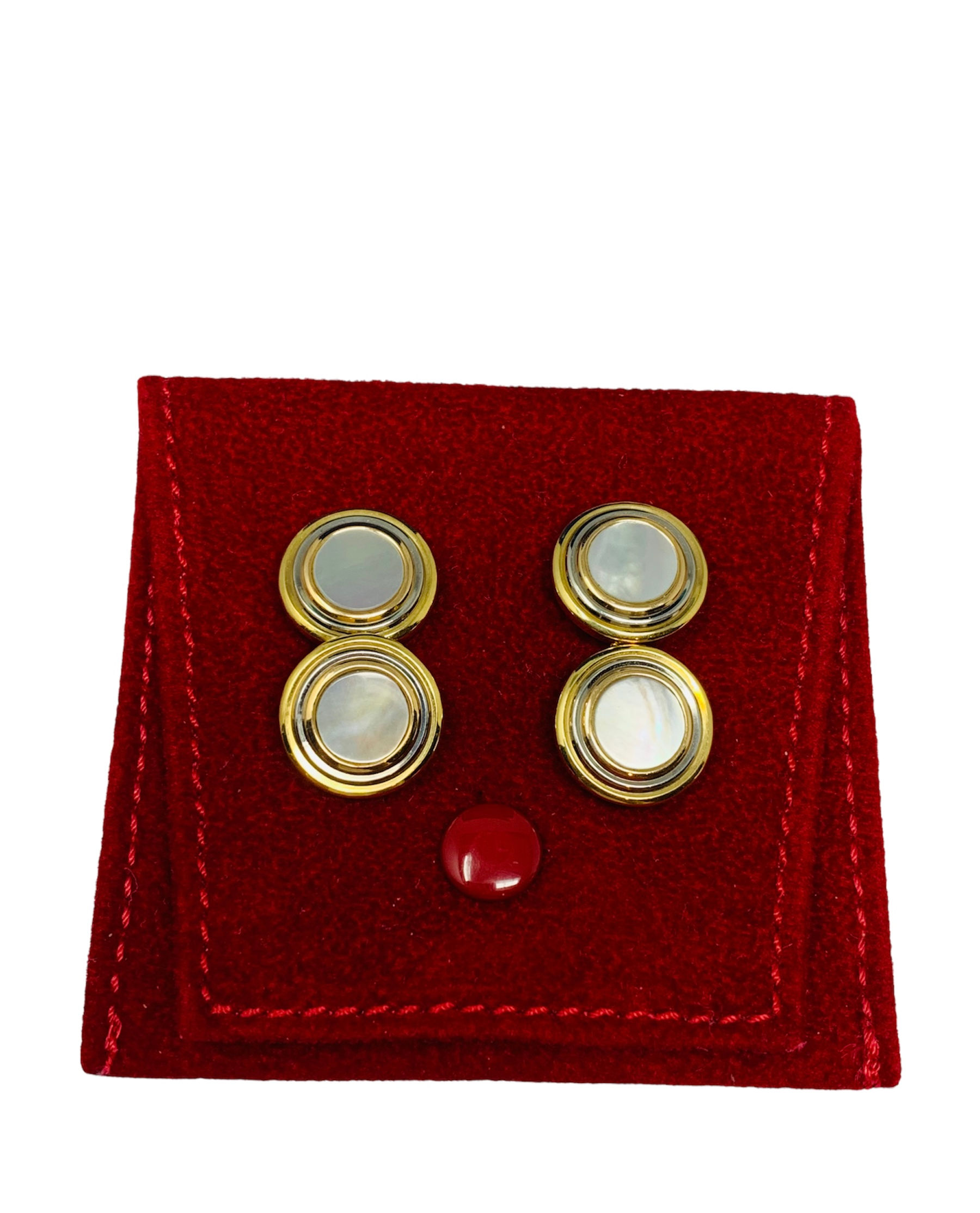 Cartier Trinity Tri-Color 18K Gold Mother of Pearl Cufflinks