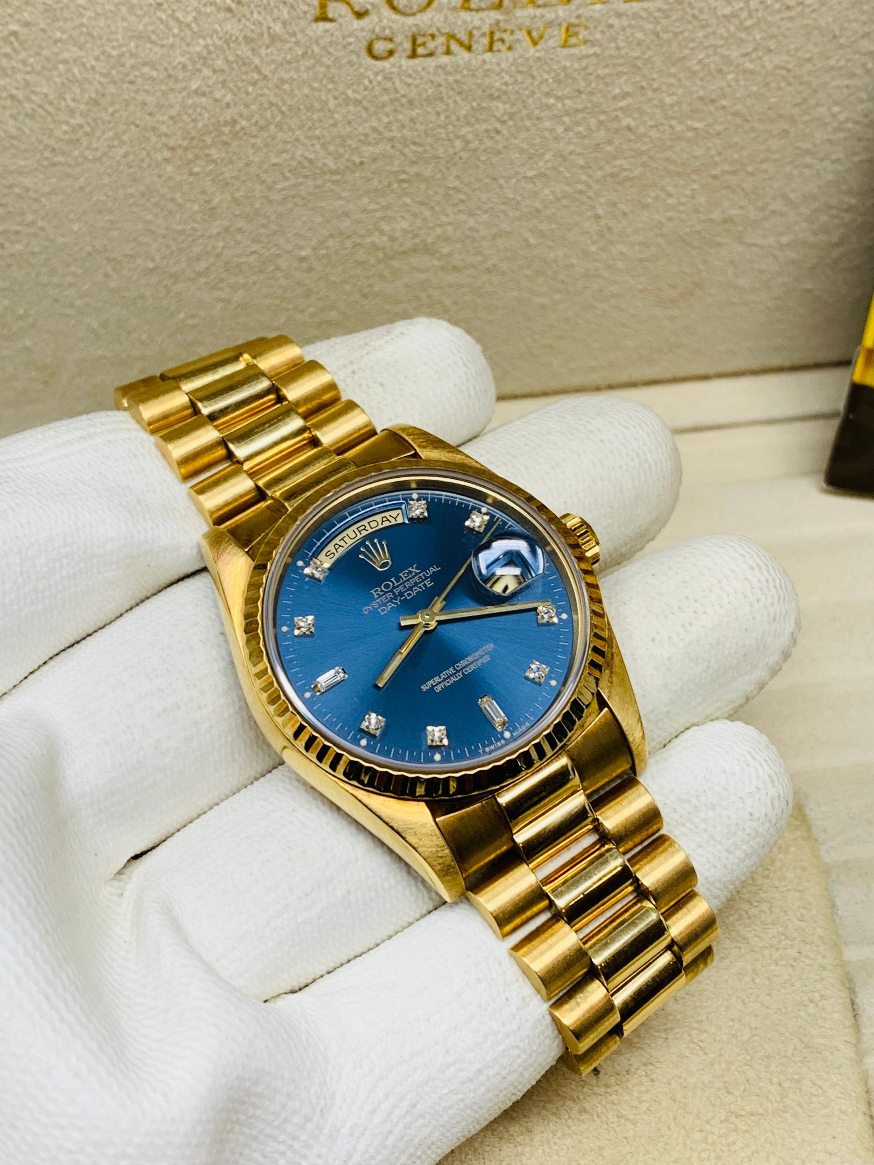 Rolex President Day-Date Factory Blue Diamond Dial Ref. 18238
