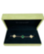 Van Cleef & Arpels Vintage Alhambra Bracelet 5 Motifs Malachite & Diamonds