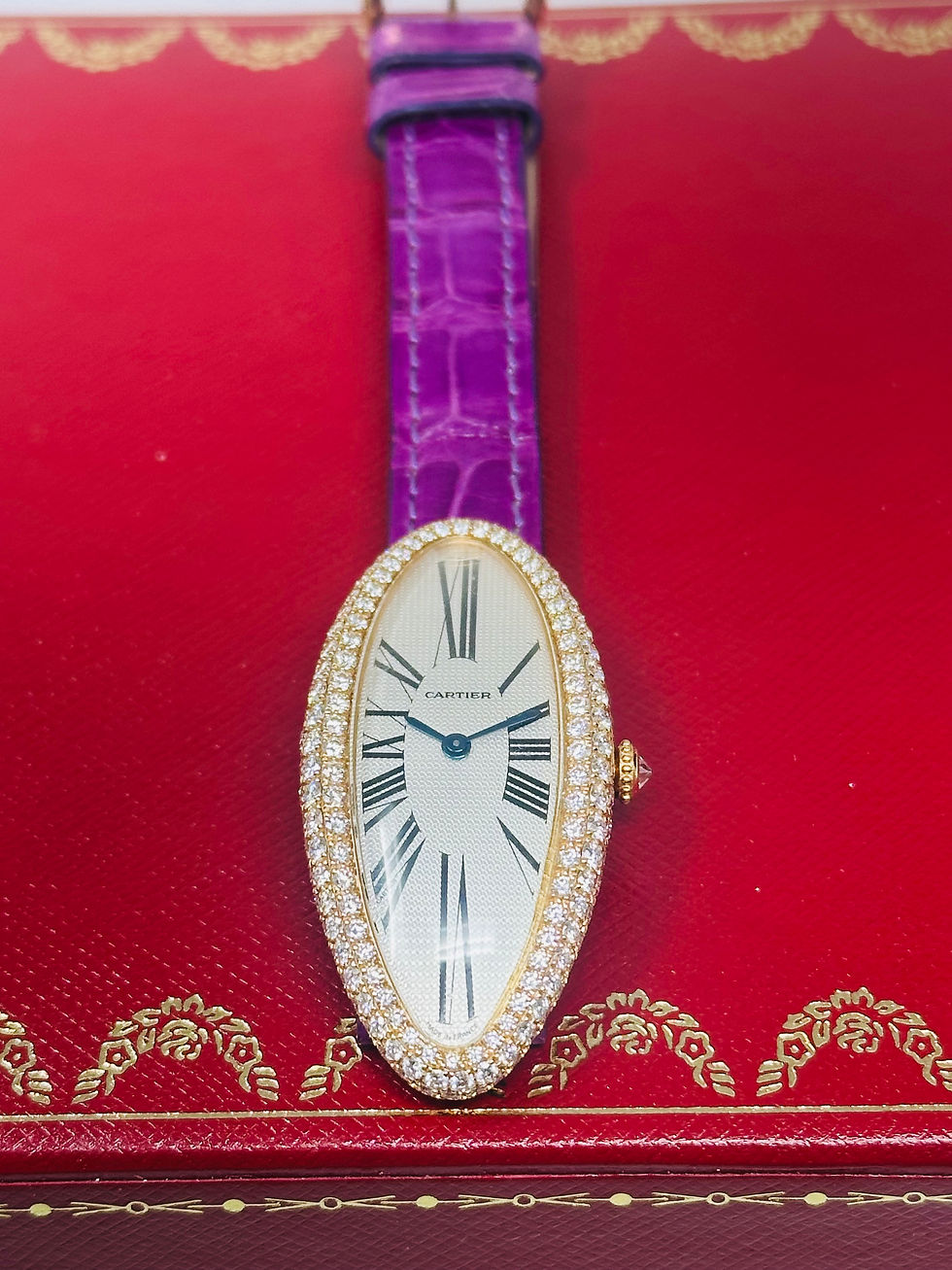 Thumbnail: Cartier Baignoire Allongee Rose Gold Factory Diamonds W1537836 Box & Papers