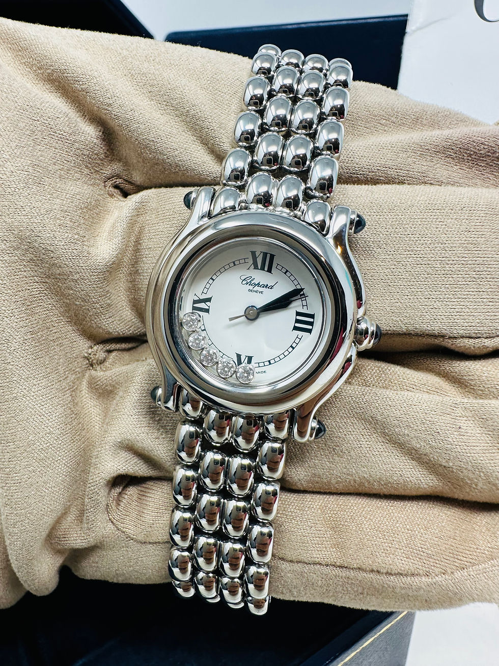 Thumbnail: Chopard Happy Sport Ladies Stainless Steel Watch Box and Papers