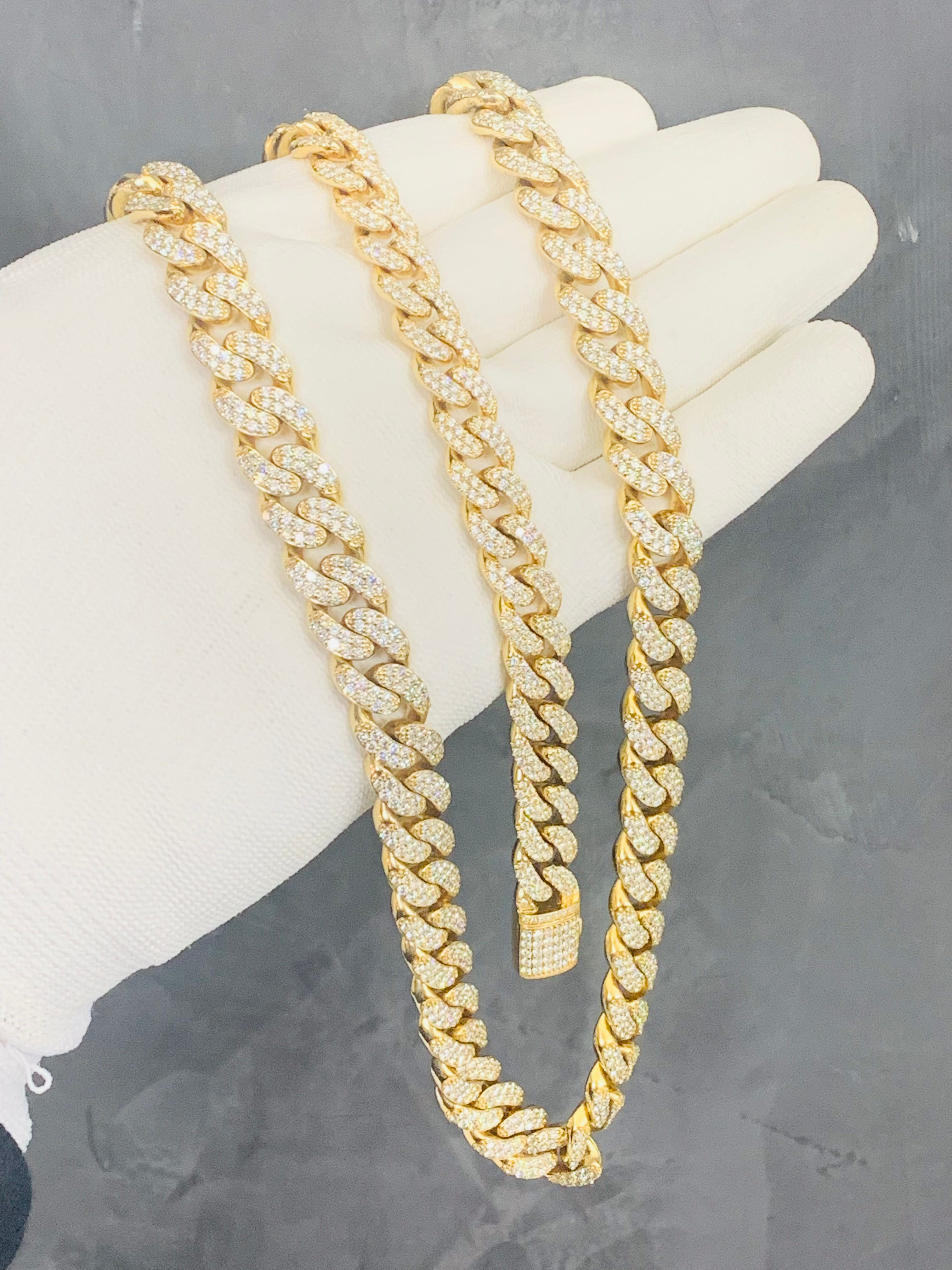 14K Yellow Gold Cuban Chain + Matching Cuban Bracelet 42CT Total *VS QUALITY*
