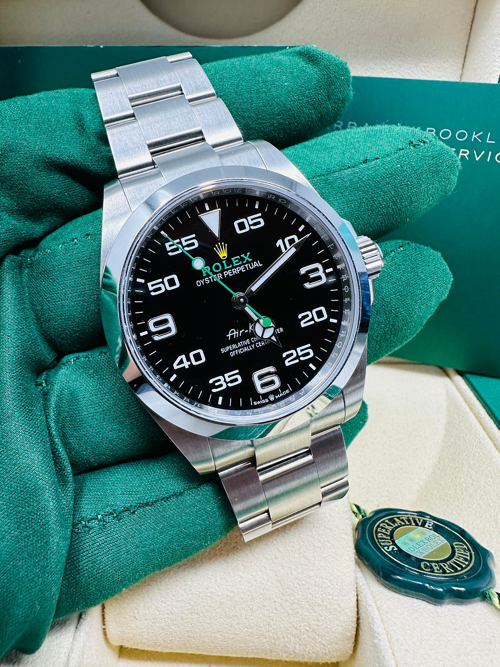Thumbnail: Rolex Air-King Green Black Dial Stainless Steel 40MM Box & Papers 2023