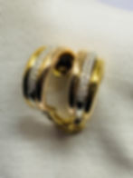 Cartier 18K Tri-Color Diamond Earrings